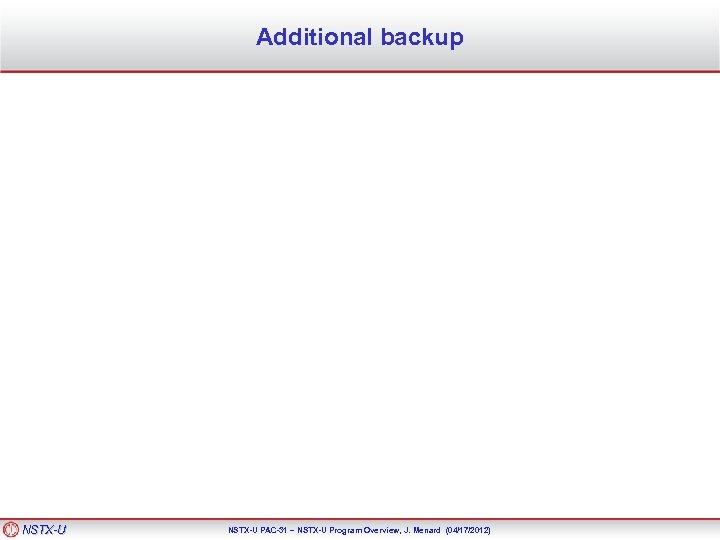 Additional backup NSTX-U PAC-31 – NSTX-U Program Overview, J. Menard (04/17/2012) 