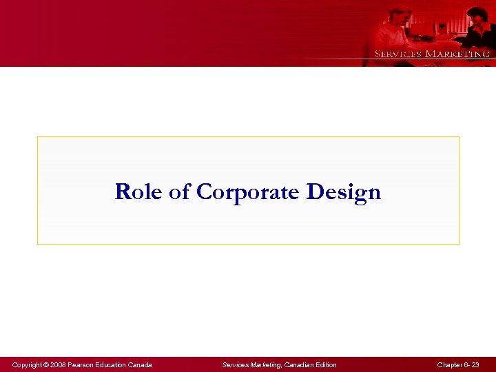 Role of Corporate Design Copyright © 2008 Pearson Education Canada Services Marketing, Canadian Edition