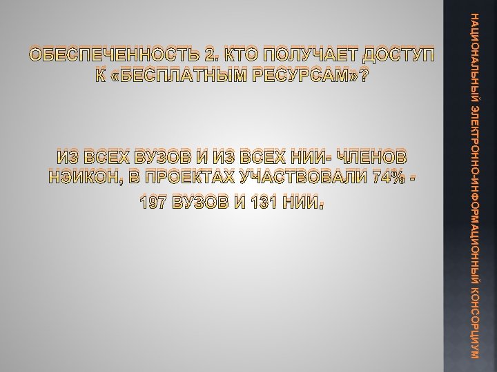 ИЗ ВСЕХ ВУЗОВ И ИЗ ВСЕХ НИИ- ЧЛЕНОВ НЭИКОН, В ПРОЕКТАХ УЧАСТВОВАЛИ 74% -