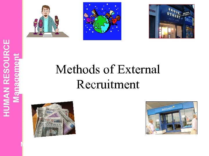 HUMAN RESOURCE Management Radio Newspapers Internet Employment Agencies Methods of External Recruitment Job Centres
