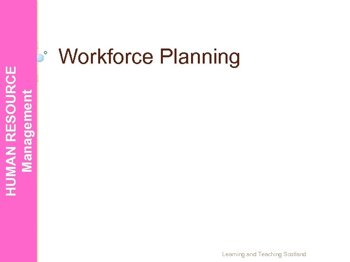 HUMAN RESOURCE Management Workforce Planning Learning and Teaching Scotland 
