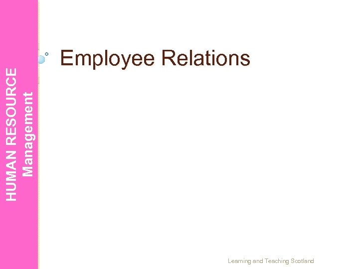 HUMAN RESOURCE Management Employee Relations Learning and Teaching Scotland 