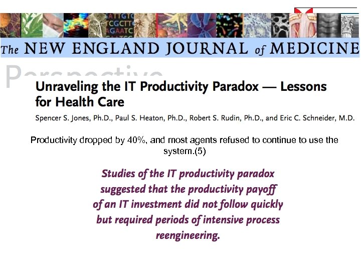 Productivity dropped by 40%, and most agents refused to continue to use the system.