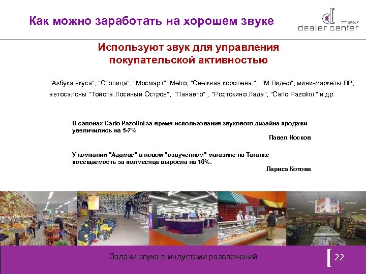 Как можно заработать на хорошем звуке Используют звук для управления покупательской активностью "Азбука вкуса",