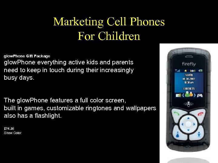 Marketing Cell Phones For Children glow. Phone Gift Package glow. Phone everything active kids