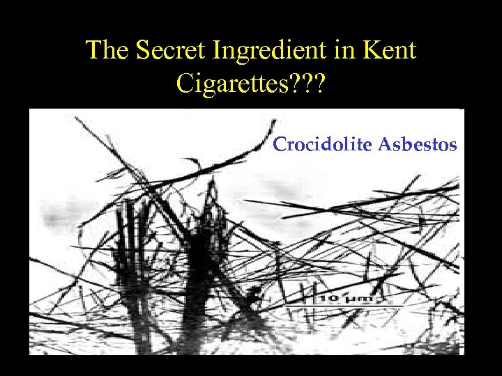 The Secret Ingredient in Kent Cigarettes? ? ? Crocidolite Asbestos 