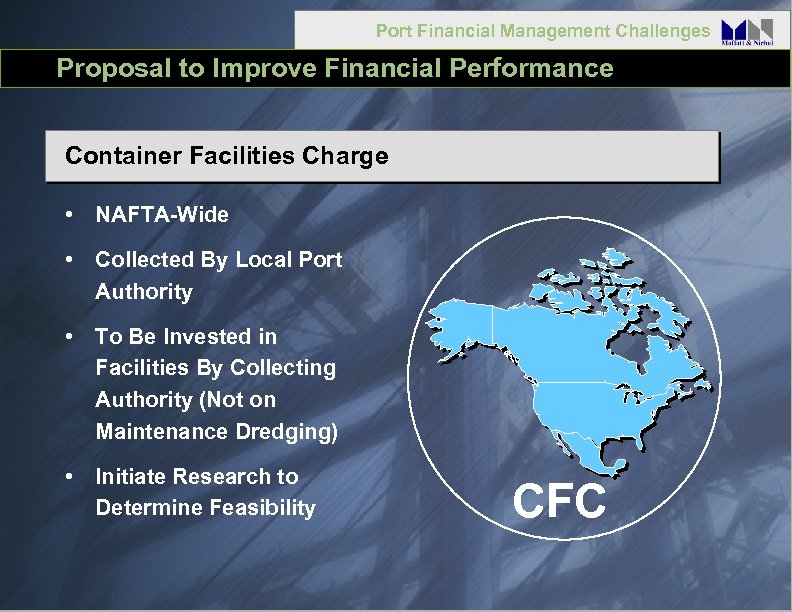 Port Financial Management Challenges Proposal to Improve Financial Performance Container Facilities Charge • NAFTA-Wide