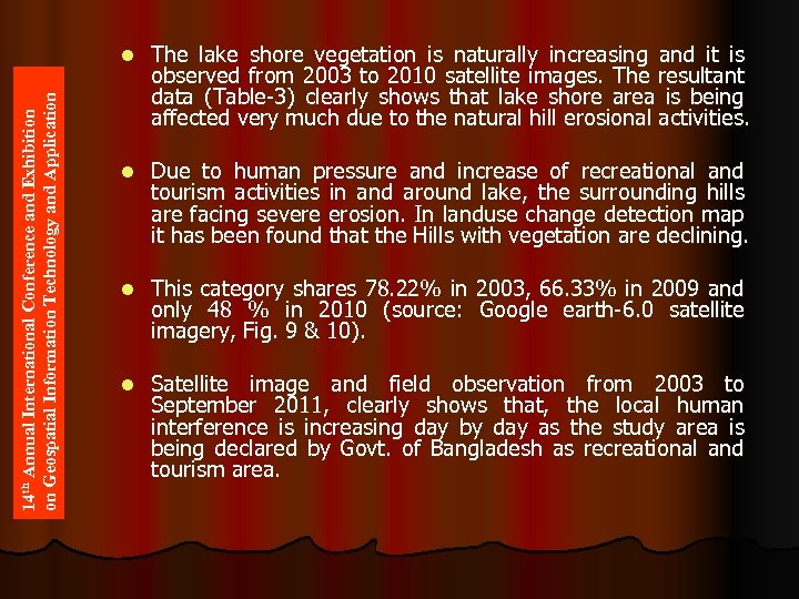 14 th Annual International Conference and Exhibition on Geospatial Information Technology and Application l