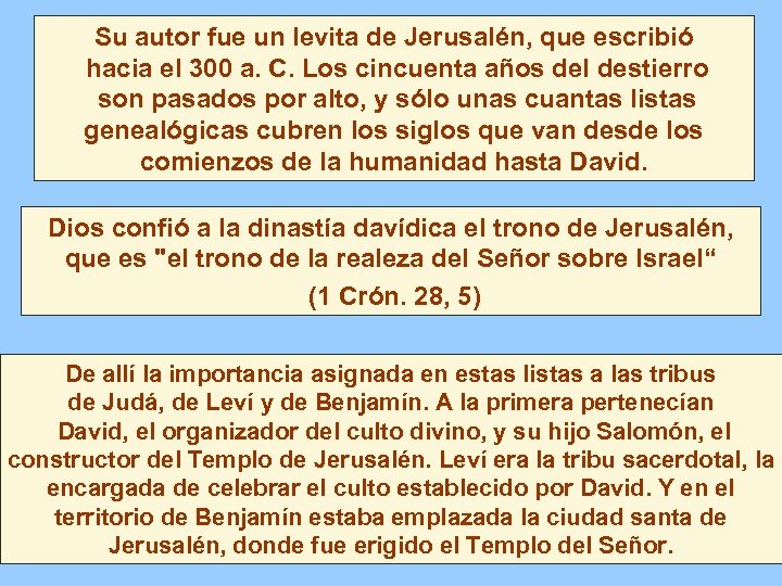 Su autor fue un levita de Jerusalén, que escribió hacia el 300 a. C.