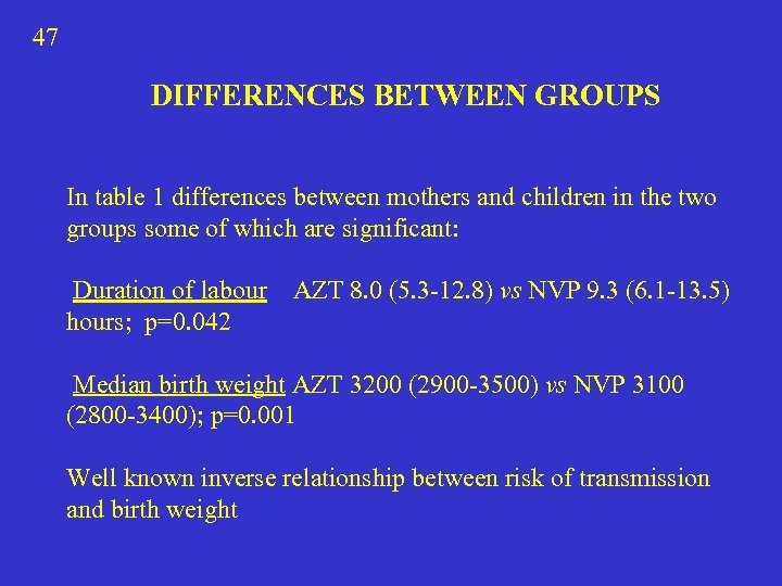47 DIFFERENCES BETWEEN GROUPS In table 1 differences between mothers and children in the