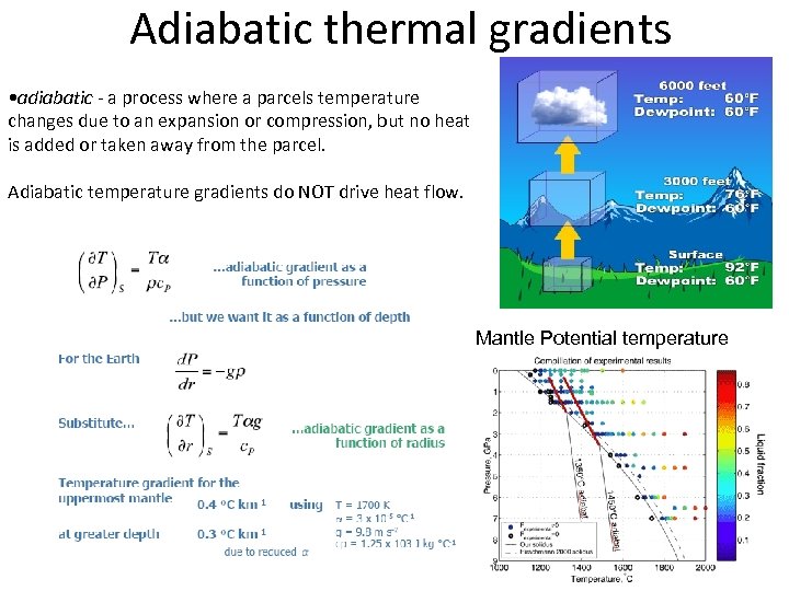 Adiabatic thermal gradients • adiabatic - a process where a parcels temperature changes due