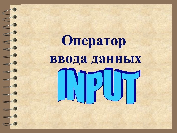 Оператор ввода данных 