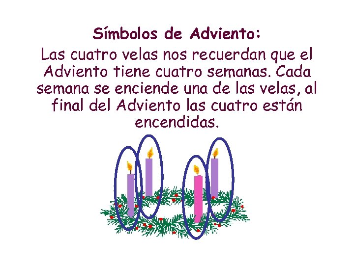 Símbolos de Adviento: Las cuatro velas nos recuerdan que el Adviento tiene cuatro semanas.