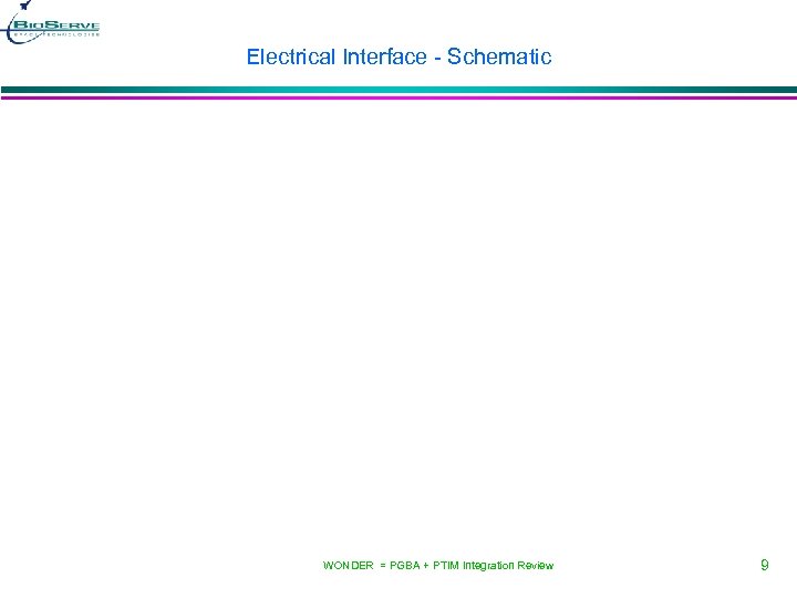 Electrical Interface - Schematic WONDER = PGBA + PTIM Integration Review 9 