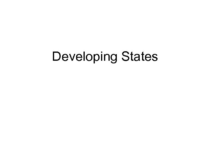 Developing States 