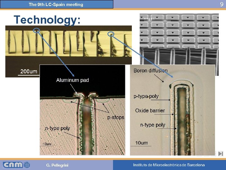 The 9 th LC-Spain meeting Technology: G. Pellegrini 9 