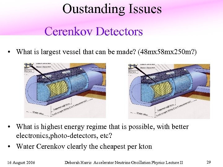 Oustanding Issues Cerenkov Detectors • What is largest vessel that can be made? (48