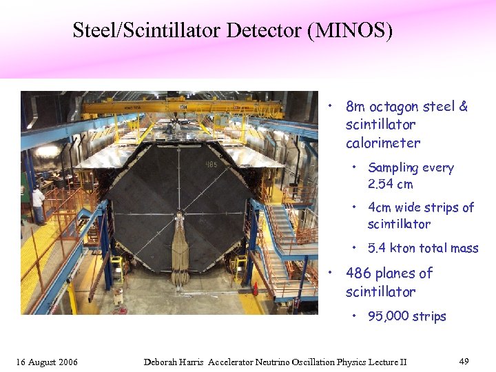 Steel/Scintillator Detector (MINOS) • 8 m octagon steel & scintillator calorimeter • Sampling every