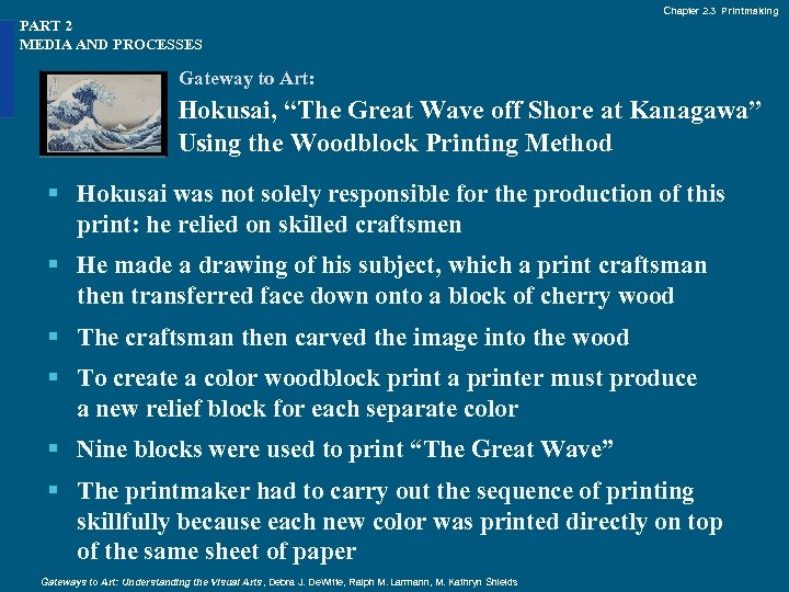 Chapter 2. 3 Printmaking PART 2 MEDIA AND PROCESSES Gateway to Art: Hokusai, “The