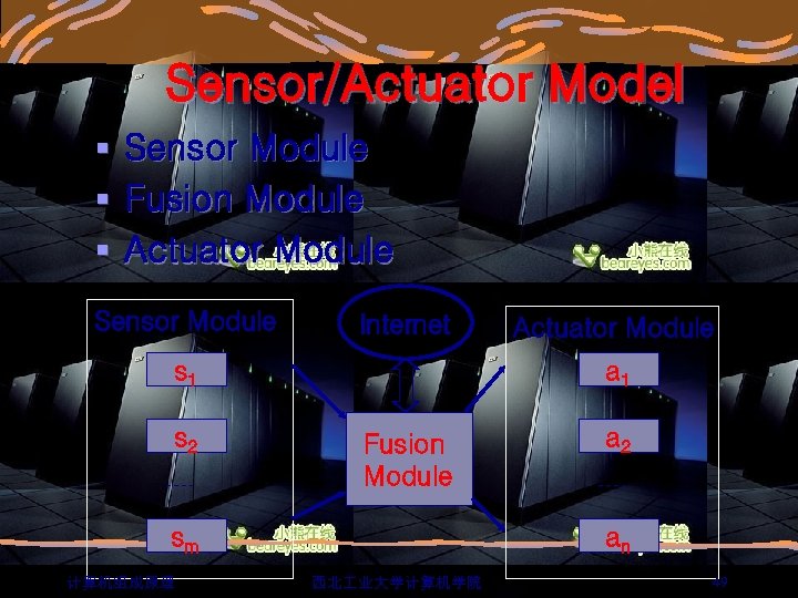 Sensor/Actuator Model § Sensor Module § Fusion Module § Actuator Module Sensor Module Internet