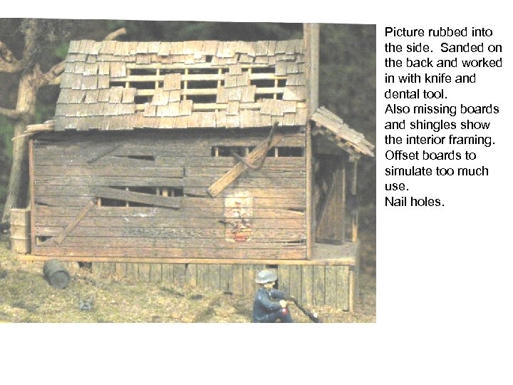 Picture rubbed into the side. Sanded on the back and worked in with knife