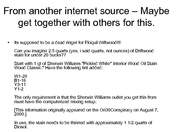 From another internet source – Maybe get together with others for this. • Its