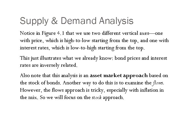 Supply & Demand Analysis Notice in Figure 4. 1 that we use two different