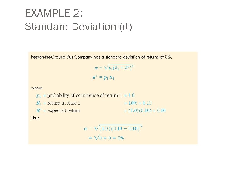 EXAMPLE 2: Standard Deviation (d) 