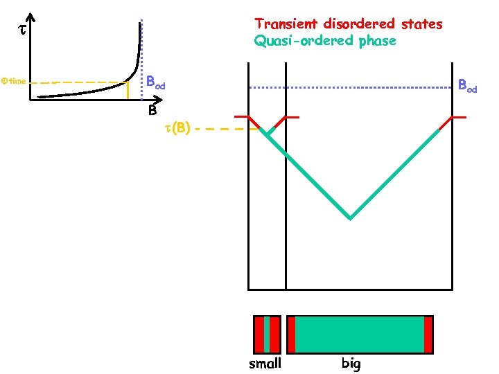 Transient disordered states Quasi-ordered phase time Bod B Bod (B) small big 