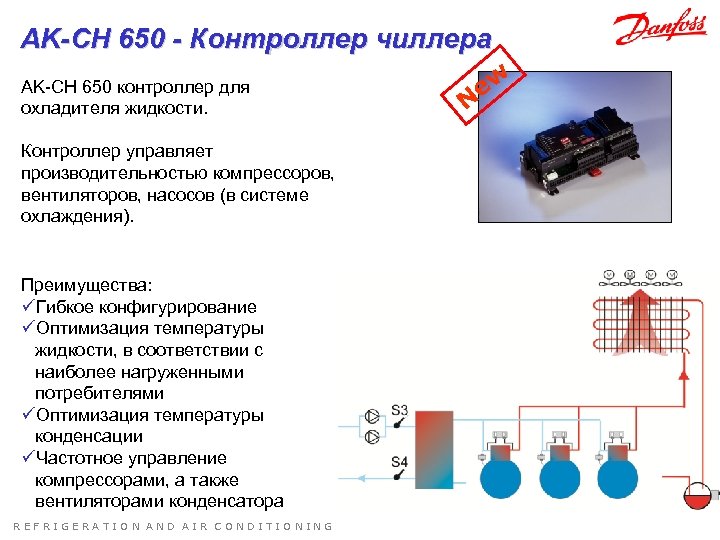 AK-CH 650 - Контроллер чиллера AK-CH 650 контроллер для охладителя жидкости. Контроллер управляет производительностью