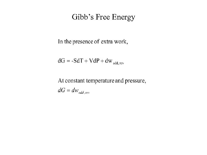 Gibb’s Free Energy 