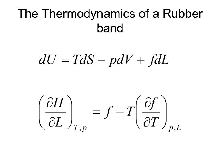 The Thermodynamics of a Rubber band 