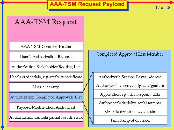 AAA-TSM Request Payload 17 of 20 AAA-TSM Request AAA-TSM Common Header User’s Authorization Request