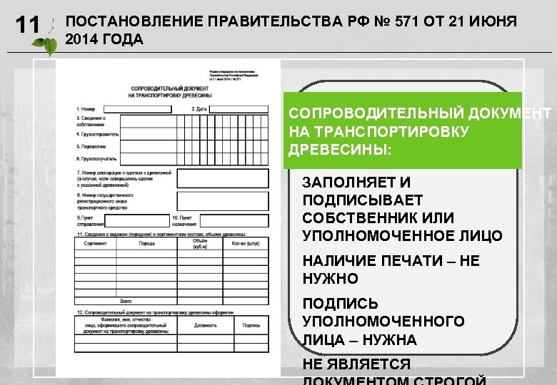 11 ПОСТАНОВЛЕНИЕ ПРАВИТЕЛЬСТВА РФ № 571 ОТ 21 ИЮНЯ 2014 ГОДА СОПРОВОДИТЕЛЬНЫЙ ДОКУМЕНТ НА