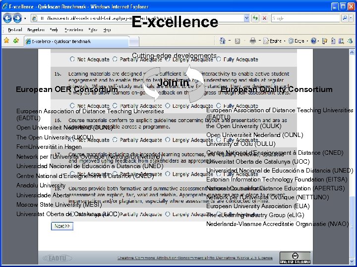 E-xcellence Cutting-edge developments European OER Consortium Join in European Association of Distance Teaching Universities