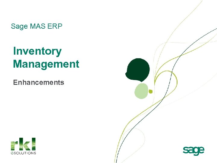 Sage MAS ERP Inventory Management Enhancements 