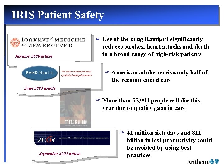 IRIS Patient Safety F Use of the drug Ramipril significantly January 2000 article reduces