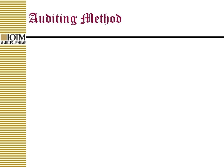 Auditing Method 