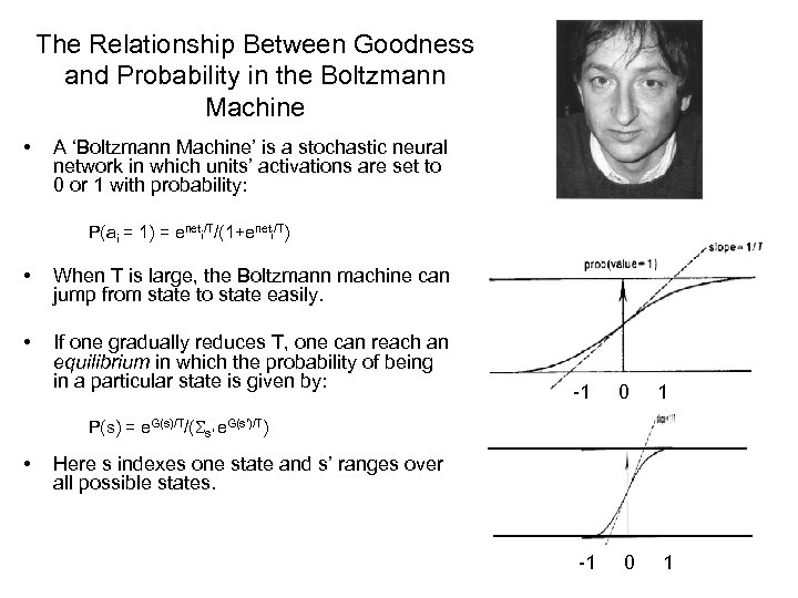 The Relationship Between Goodness and Probability in the Boltzmann Machine • A ‘Boltzmann Machine’