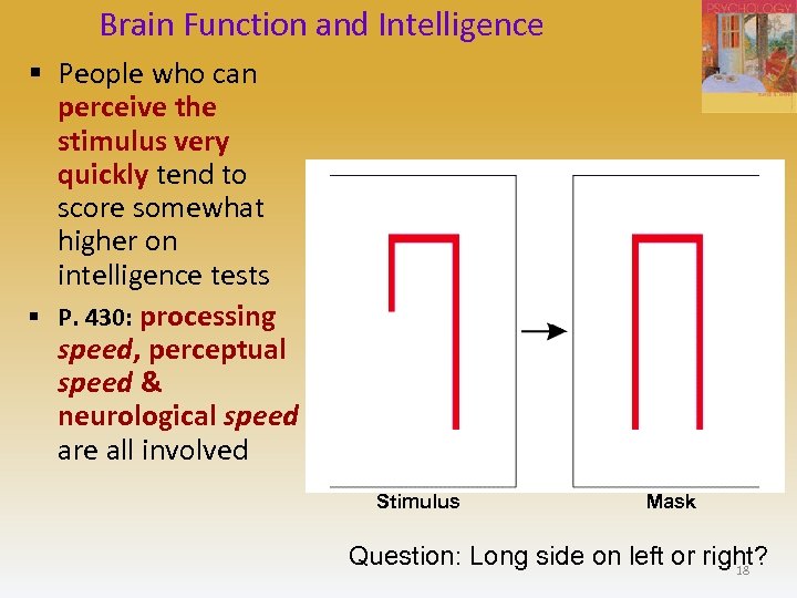 Brain Function and Intelligence § People who can perceive the stimulus very quickly tend