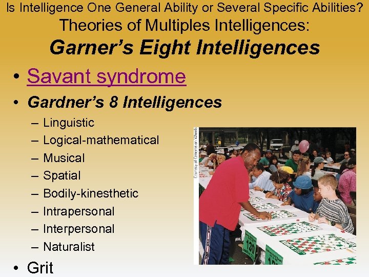 Is Intelligence One General Ability or Several Specific Abilities? Theories of Multiples Intelligences: Garner’s