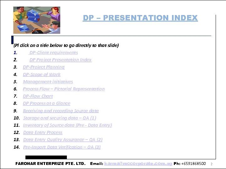 DP – PRESENTATION INDEX (Pl click on a title below to go directly to