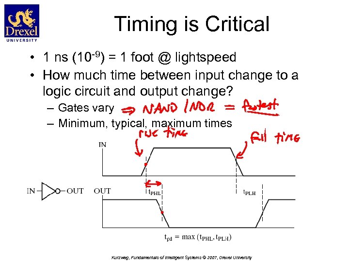 Timing is Critical • 1 ns (10 -9) = 1 foot @ lightspeed •