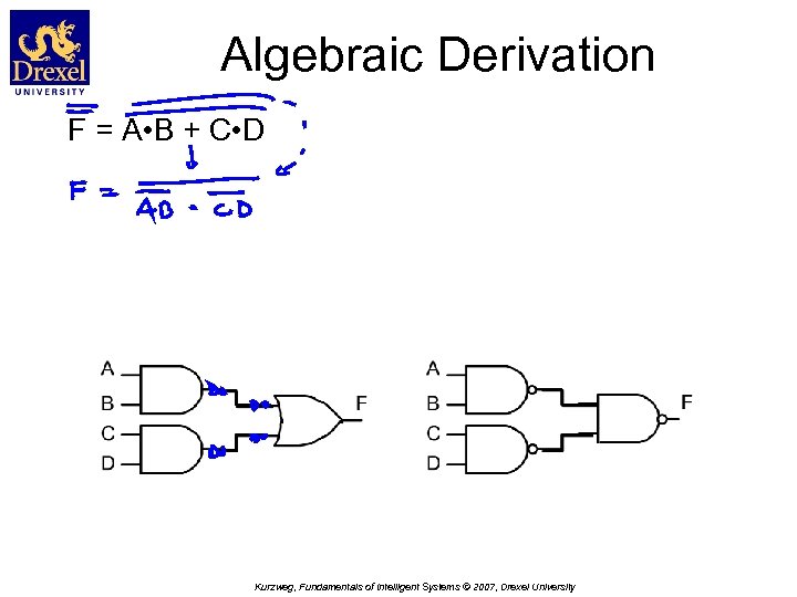 Algebraic Derivation F = A • B + C • D Kurzweg, Fundamentals of