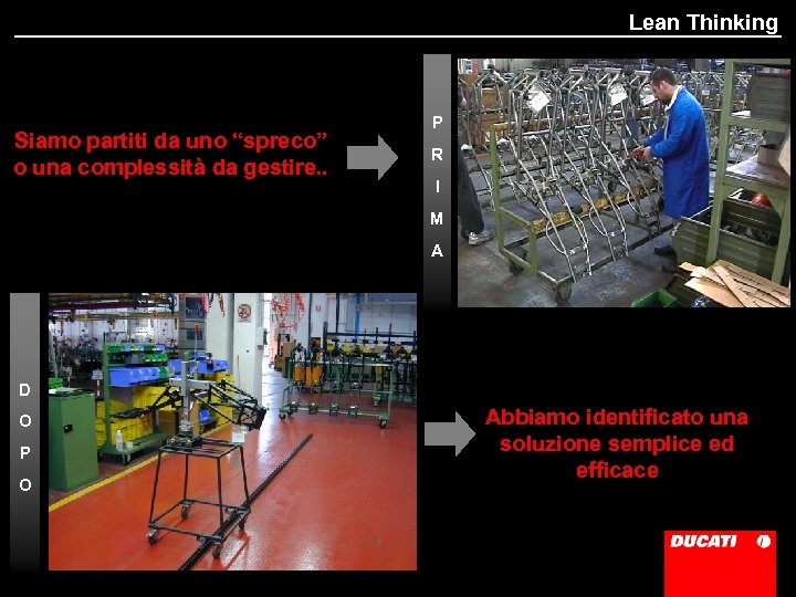Lean Thinking Siamo partiti da uno “spreco” o una complessità da gestire. . P