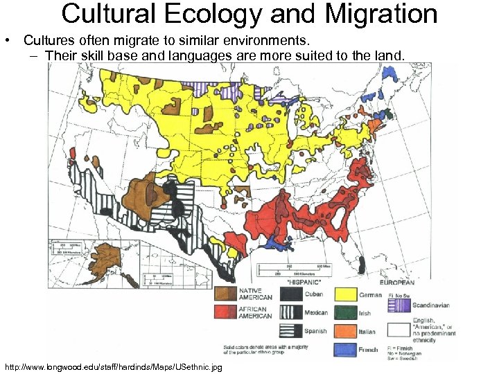 Cultural Ecology and Migration • Cultures often migrate to similar environments. – Their skill