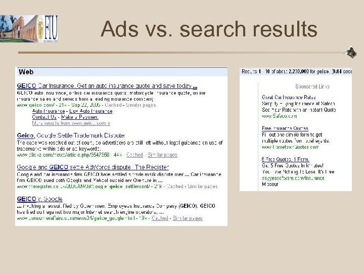 Ads vs. search results 