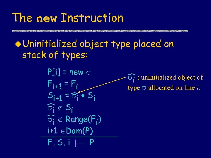 The new Instruction u Uninitialized object type placed on stack of types: P[i] =