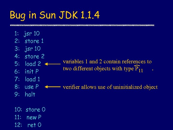 Bug in Sun JDK 1. 1. 4 1: 2: 3: 4: 5: 6: 7: