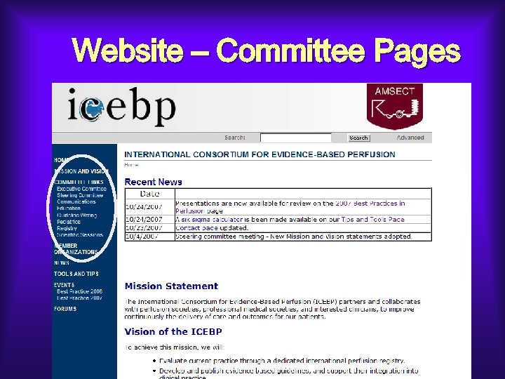 Website – Committee Pages 